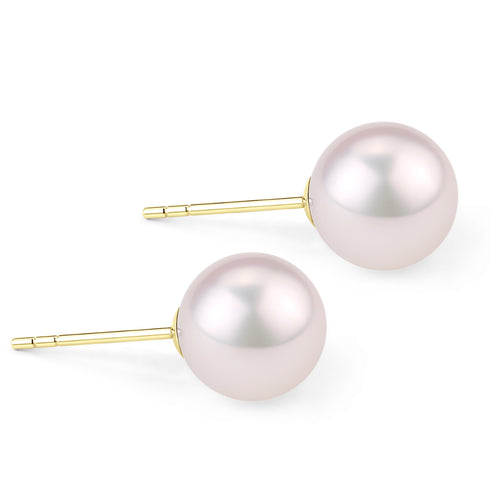 7-7.5mm Akoya Pearl Stud Earrings Sterling Silver - House Of Pearls